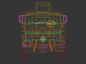low poly vintage truck 03 3D Model