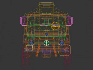 low poly vintage truck 03 3D Model