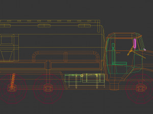 low poly vintage truck 03 3D Model