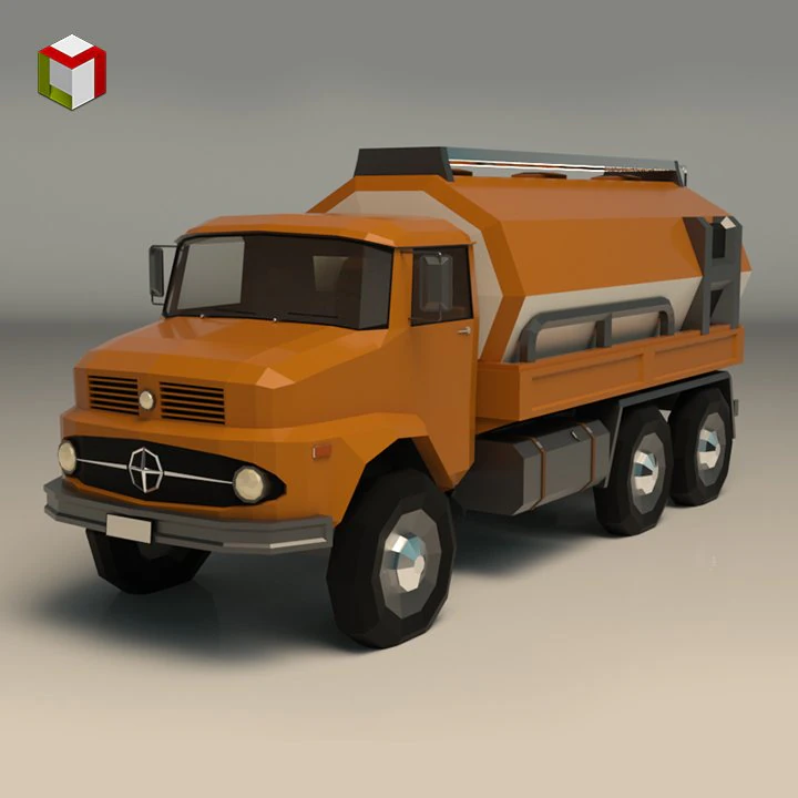 low poly vintage truck 03 3D Model .c4d .max .obj .3ds .fbx .stl .blend 