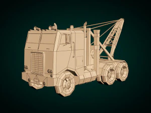 low poly vintage truck 04 3D Model