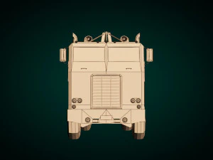low poly vintage truck 04 3D Model