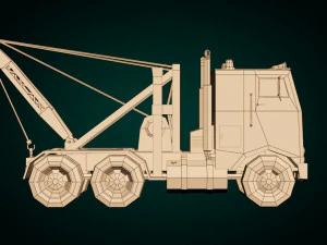 low poly vintage truck 04 3D Model