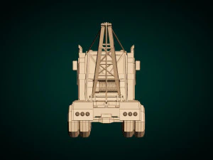 low poly vintage truck 04 3D Model