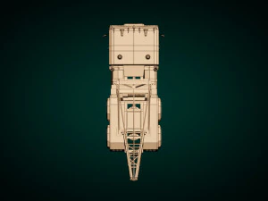 low poly vintage truck 04 3D Model