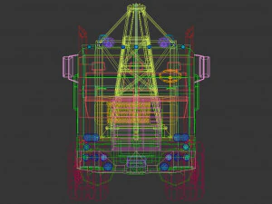low poly vintage truck 04 3D Model
