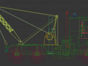low poly vintage truck 04 3D Model