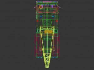 low poly vintage truck 04 3D Model