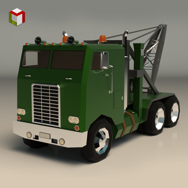 low poly vintage truck 04 3Dモデル .c4d .max .obj .3ds .fbx .stl .blend 