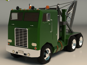 low poly vintage truck 04 3D 모델