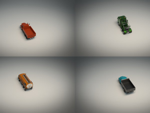 low poly truck pack 02 Modelo 3D