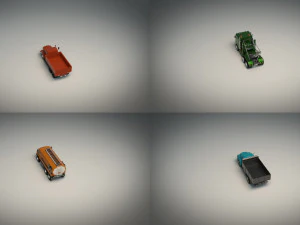 low poly truck pack 02 3D Model