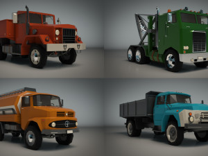low poly truck pack 02 Modelo 3D