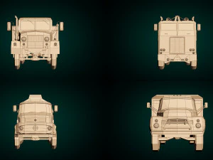 low poly truck pack 02 3D Model