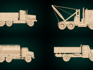 low poly truck pack 02 Modelo 3D
