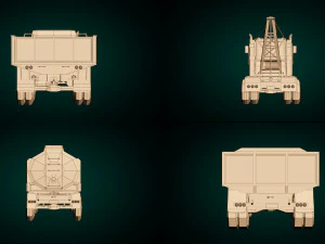 low poly truck pack 02 3D Model