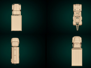 low poly truck pack 02 Modelo 3D
