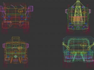 low poly truck pack 02 Modelo 3D