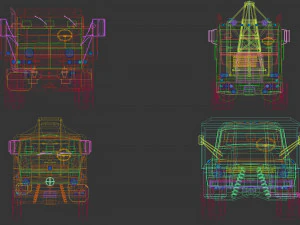 low poly truck pack 02 3D Model