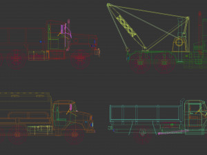 low poly truck pack 02 Modelo 3D