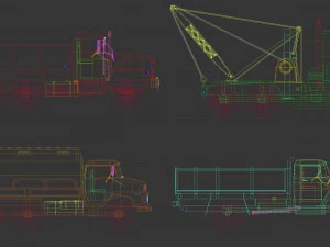 low poly truck pack 02 3D Model