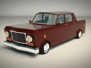 low poly sedan car 08 3D Model