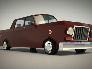 low poly sedan car 08 Model 3D