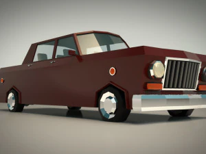 low poly sedan car 08 3D Model