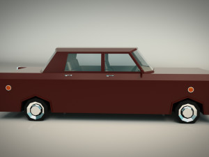 low poly sedan car 08 Model 3D