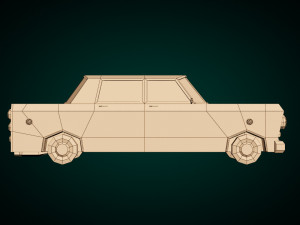 low poly sedan car 08 Model 3D