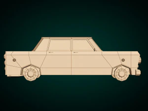 low poly sedan car 08 3D Model