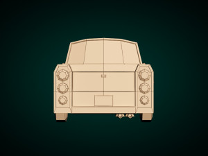 low poly sedan car 08 Model 3D
