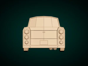 low poly sedan car 08 3D Model