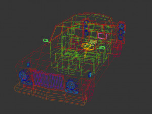 low poly sedan car 08 Model 3D