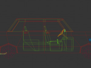 low poly sedan car 08 Model 3D