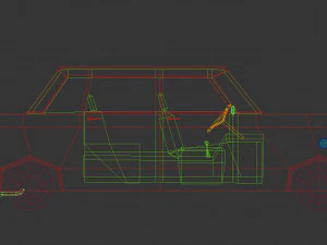 low poly sedan car 08 3D Model