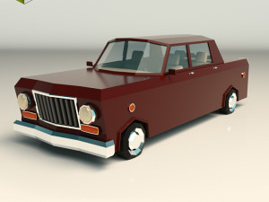 low poly sedan car 08 3D 모델