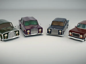 Pacchetto auto berlina low poly 02 Modello 3D