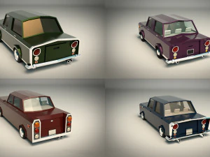 Pacchetto auto berlina low poly 02 Modello 3D