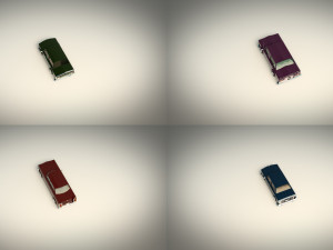 low poly sedan car pack 02 3D मॉडल