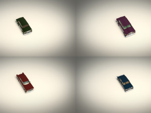 low poly sedan car pack 02 3D मॉडल