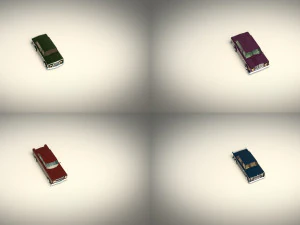 Pacchetto auto berlina low poly 02 Modello 3D