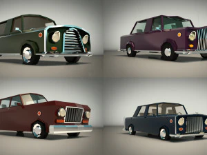 Pacchetto auto berlina low poly 02 Modello 3D