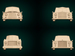 Pacchetto auto berlina low poly 02 Modello 3D