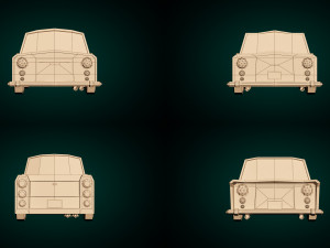 low poly sedan car pack 02 3D मॉडल