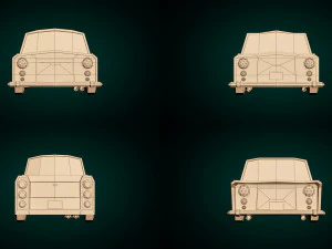 Pacchetto auto berlina low poly 02 Modello 3D
