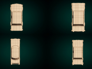 low poly sedan car pack 02 3D मॉडल