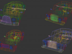 low poly sedan car pack 02 3D मॉडल
