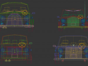 low poly sedan car pack 02 3D मॉडल