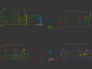 low poly sedan car pack 02 3D मॉडल